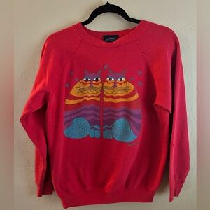 VINTAGE Laurel Burch Cat Crewneck Sweatshirt